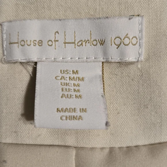 House of Harlow 1960 Cream Color Blazer with Pearlescent Buttons - Picture 10 of 13